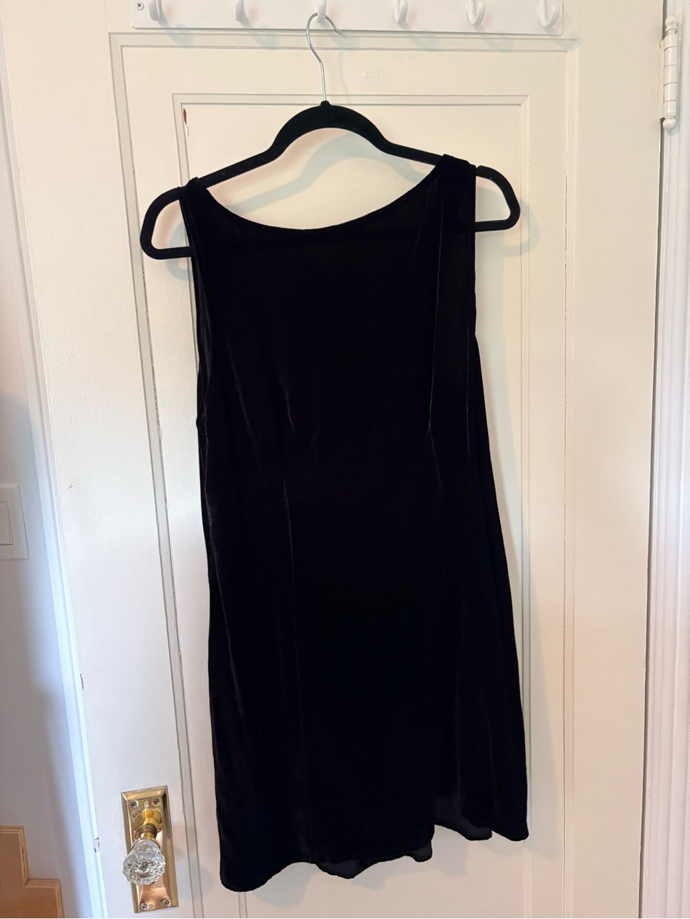 Reformation Black Velvet Scoop Neck Mini Dress